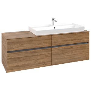 Collaro Villeroy et Boch vasque C03000RH 160x54.8x50cm, meuble sous-vasque à droite, Kansas Oak