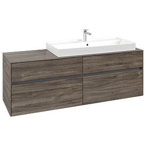Collaro Villeroy et Boch vasque C03000RK 160x54.8x50cm, meuble sous-vasque à droite, Stone Oak