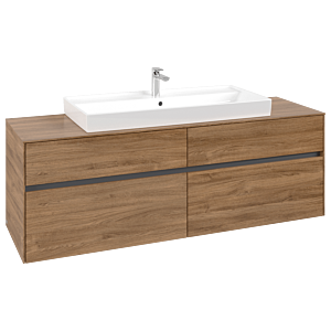 Villeroy und Boch Collaro Waschtischunterschrank C03100RH 160x54,8x50cm, Waschtisch mittig, Kansas Oak