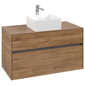 Villeroy und Boch Collaro Waschtischunterschrank C03800RH 100x54,8x50cm, Waschtisch mittig, Kansas Oak