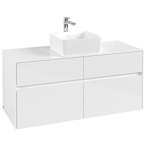 Villeroy und Boch Collaro Waschtischunterschrank C04100DH 120 x 54,8 x 50 cm, Waschtisch mittig, Glossy White