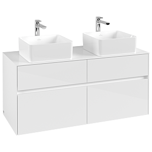 Villeroy and Boch Collaro vanity unit C04400DH 120 x 54.8 x 50 cm, for 2 Basin Fixing Kit , Glossy White