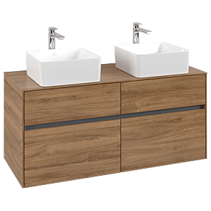Villeroy and Boch Collaro vanity unit C04400RH 120x54.8x50cm, for 2 Basin Fixing Kit , Kansas Oak