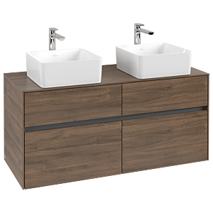 Villeroy and Boch Collaro vanity unit C04400VH 120 x 54.8 x 50 cm, for 2 Basin Fixing Kit , Arizona Oak