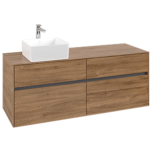 Villeroy und Boch Collaro Waschtischunterschrank C04600RH 140x54,8x50cm, Waschtisch links, Kansas Oak