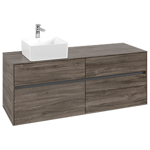 Collaro Villeroy et Boch vasque C04600RK 140x54.8x50cm, meuble sous-vasque gauche, Stone Oak