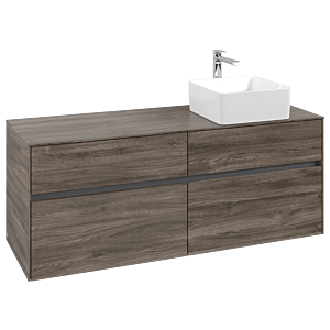 Collaro Villeroy et Boch vasque C04700RK 140x54.8x50cm, meuble sous-vasque à droite, Stone Oak