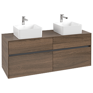 Villeroy und Boch Collaro Waschtischunterschrank C04800VH 140 x 54,8 x 50 cm, für 2 Waschtische, Arizona Oak