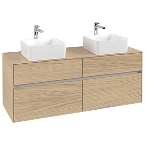 Villeroy und Boch Collaro Waschtischunterschrank C04800VJ 140 x 54,8 x 50 cm, für 2 Waschtische, Nordic Oak