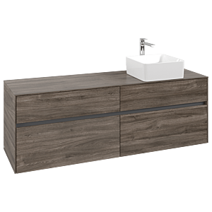 Collaro Villeroy et Boch vasque C05100RK 160x54.8x50cm, meuble sous-vasque à droite, Stone Oak