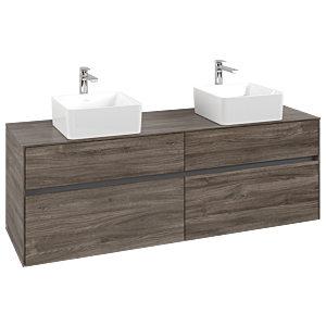 Villeroy and Boch Collaro vanity unit C05200RK 160x54.8x50cm, for 2 Basin Fixing Kit , Stone Oak
