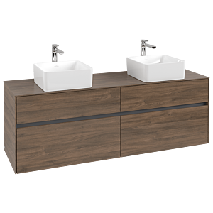 Villeroy und Boch Collaro Waschtischunterschrank C05200VH 160 x 54,8 x 50 cm, für 2 Waschtische, Arizona Oak