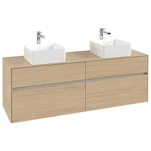 Villeroy und Boch Collaro Waschtischunterschrank C05200VJ 160 x 54,8 x 50 cm, für 2 Waschtische, Nordic Oak