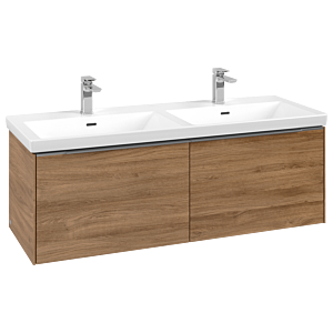 Villeroy und Boch Subway 3.0 Waschtisch-Unterschrank C56700RH 127,2x42,9x47,8cm, ohne LED/Griff Aluminium glänzend, kansas oak