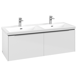 Villeroy und Boch Subway 3.0 Waschtisch-Unterschrank C56700VE 127,2x42,9x47,8cm, ohne LED/Griff Aluminium glänzend, brilliant white