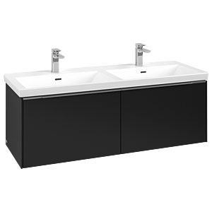 Subway 3.0 Villeroy et Boch vasque C56700VL 127,2x42,9x47,8cm, sans LED / poignée aluminium brillant, noir volcan