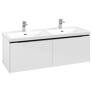 Villeroy und Boch Subway 3.0 Waschtisch-Unterschrank C56701VE 127,2x42,9x47,8cm, ohne LED/Griff Volcano black, brilliant white