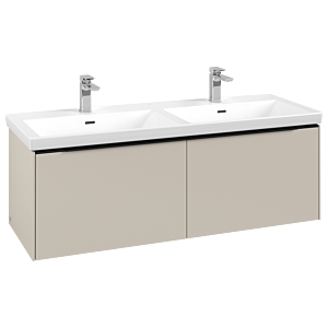 Villeroy und Boch Subway 3.0 Waschtisch-Unterschrank C56701VN 127,2x42,9x47,8cm, ohne LED/Griff Volcano black, cashmere grey