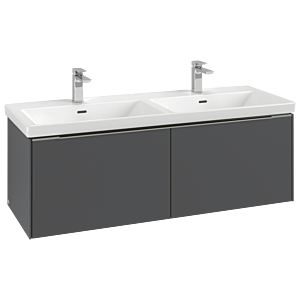 Villeroy und Boch Subway 3.0 Waschtisch-Unterschrank C56702VR 127,2x42,9x47,8cm, ohne LED/Griff monochrom, graphite