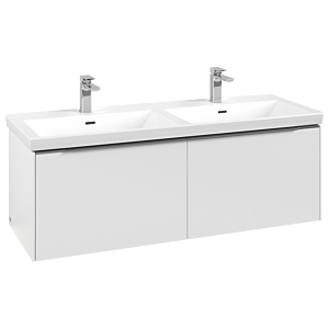 Villeroy und Boch Subway 3.0 Waschtisch-Unterschrank C567L0VF 127,2x42,9x47,8cm, mit LED/Griff Aluminium glänzend, pure white