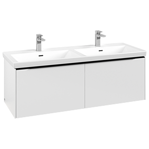 Villeroy and Boch Subway 3.0 vanity unit C567L1VF 127.2x42.9x47.8cm, with LED / handle Volcano black, pure white