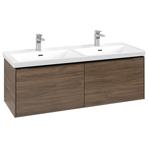 Villeroy und Boch Subway 3.0 Waschtisch-Unterschrank C567L1VH 127,2x42,9x47,8cm, mit LED/Griff Volcano black, arizona oak