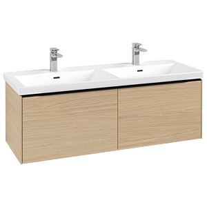 Villeroy und Boch Subway 3.0 Waschtisch-Unterschrank C567L1VJ 127,2x42,9x47,8cm, mit LED/Griff Volcano black, nordic oak