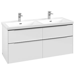 Villeroy und Boch Subway 3.0 Waschtisch-Unterschrank C56800VE 127,2x56,6x47,8cm, ohne LED/Griff Aluminium glänzend, brilliant white