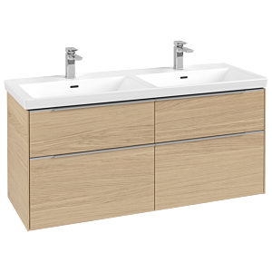 Subway 3.0 Villeroy et Boch vasque C56800VJ 127,2x56,6x47,8cm, sans LED / poignée aluminium brillant, chêne nordique