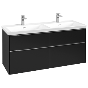 Villeroy and Boch Subway 3.0 vanity unit C56800VL 127.2x56.6x47.8cm, without LED / handle aluminum glossy, volcano black