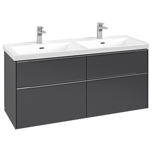 Villeroy and Boch Subway 3.0 vanity unit C56800VR 127.2x56.6x47.8cm, without LED / handle aluminum glossy, graphite