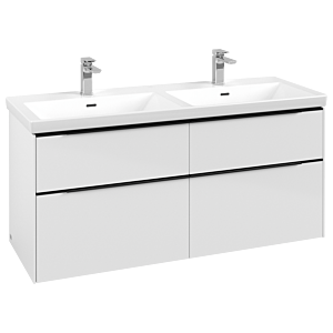Subway 3.0 Villeroy et Boch vasque C56801VE 127,2x56,6x47,8cm, sans LED / poignée Noir volcan, blanc brillant