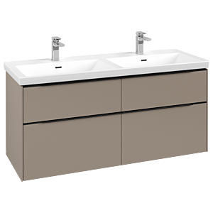 Villeroy und Boch Subway 3.0 Waschtisch-Unterschrank C56801VM 127,2x56,6x47,8cm, ohne LED/Griff Volcano black, taupe