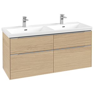 Villeroy and Boch Subway 3.0 vanity unit C568L0VJ 127.2x56.6x47.8cm, with LED / handle aluminum glossy, nordic oak