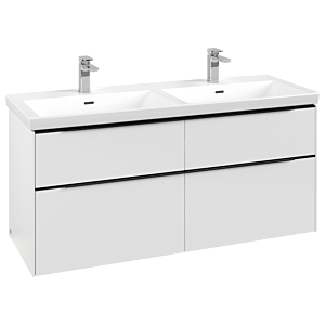 Villeroy and Boch Subway 3.0 vanity unit C568L1VF 127.2x56.6x47.8cm, with LED / handle Volcano black, pure white