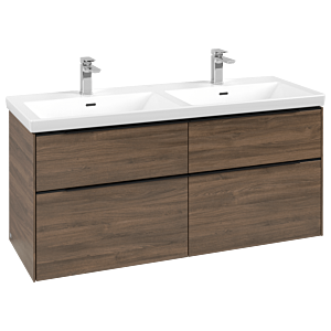 Subway 3.0 Villeroy et Boch vasque C568L1VH 127,2x56,6x47,8cm, avec LED / poignée Volcano black, arizona oak