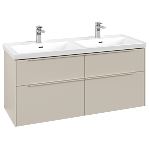 Villeroy und Boch Subway 3.0 Waschtisch-Unterschrank C568L2VN 127,2x56,6x47,8cm, mit LED/Griff monochrom, cashmere grey