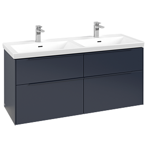 Villeroy und Boch Subway 3.0 Waschtisch-Unterschrank C568L2VQ 127,2x56,6x47,8cm, mit LED/Griff monochrom, marine blue