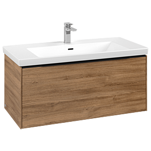 Villeroy and Boch Subway 3.0 vanity unit C56901RH 97.3x42.9x47.8cm, without LED / handle Volcano black, kansas oak