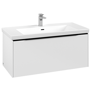 Villeroy and Boch Subway 3.0 vanity unit C56901VF 97.3x42.9x47.8cm, without LED / handle Volcano black, pure white