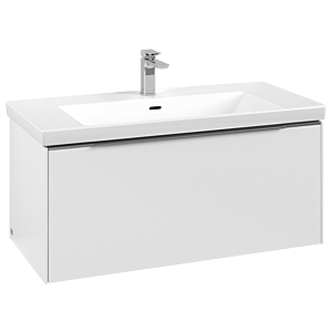 Subway 3.0 Villeroy et Boch vasque C569L0VF 97,3x42,9x47,8cm, avec LED / poignée aluminium brillant, blanc pur