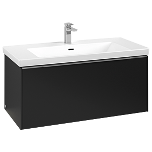 Villeroy and Boch Subway 3.0 vanity unit C569L0VL 97.3x42.9x47.8cm, with LED / handle aluminum glossy, volcano black