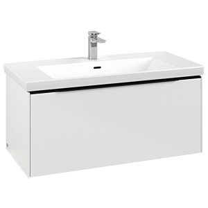 Villeroy and Boch Subway 3.0 vanity unit C569L1VE 97.3x42.9x47.8cm, with LED / handle Volcano black, brilliant white