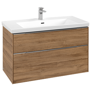 Villeroy and Boch Subway 3.0 vanity unit C57000RH 97.3x57.6x47.8cm, without LED / handle aluminum glossy, kansas oak