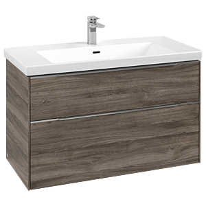 Villeroy and Boch Subway 3.0 vanity unit C570L0RK 97.3x57.6x47.8cm, with LED / handle aluminum glossy, stone oak