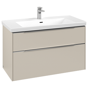 Villeroy and Boch Subway 3.0 vanity unit C570L0VN 97.3x57.6x47.8cm, with LED / handle aluminum glossy, cashmere gray