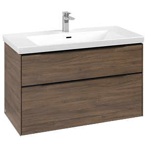 Villeroy and Boch Subway 3.0 vanity unit C570L1VH 97.3x57.6x47.8cm, with LED / handle Volcano black, arizona oak