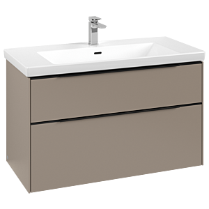 Subway 3.0 Villeroy et Boch vasque C570L1VM 97,3x57,6x47,8cm, avec LED / poignée Noir volcan, taupe