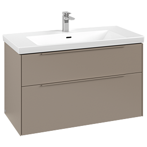 Villeroy und Boch Subway 3.0 Waschtisch-Unterschrank C570L2VM 97,3x57,6x47,8cm, mit LED/Griff monochrom, taupe