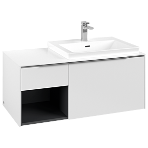 Subway 3.0 Villeroy et Boch vasque C57100VF 100,1x42,25x51,6cm, sans LED / poignée aluminium brillant, blanc pur